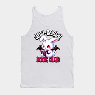 Anti-social Book Club Cute Bat Bunny Reader Tank Top